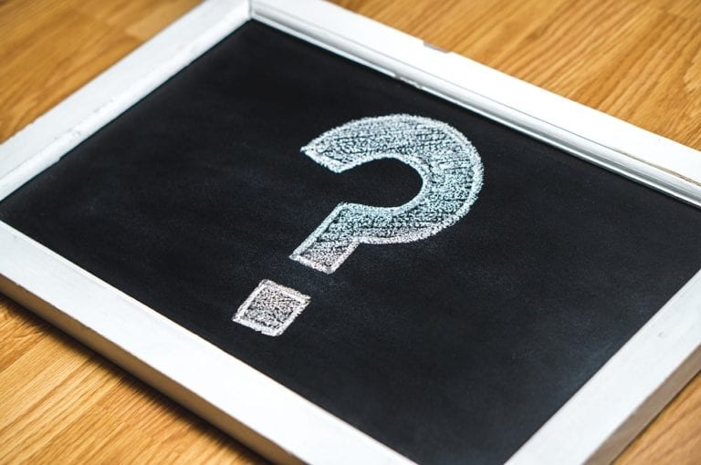 question mark on whiteboard
