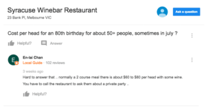 Google My Business question answer feature