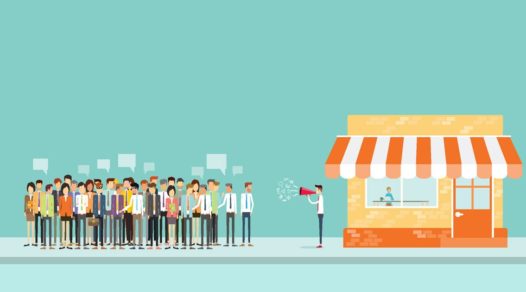 people outside storefront