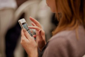 woman using mobile