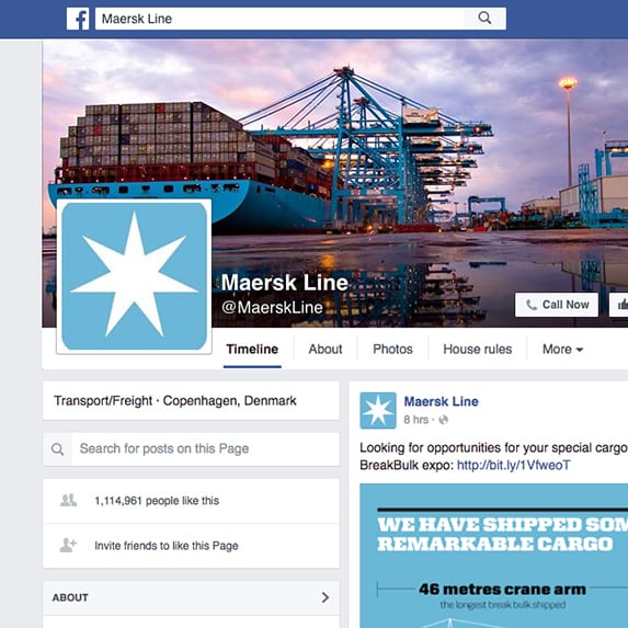 Maersk Line Facebook page