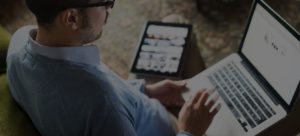 man using laptop