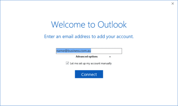 Adding email address in Outlook