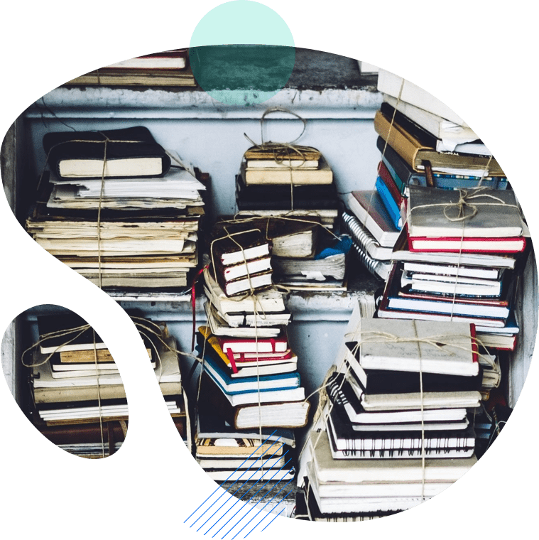 piles of books