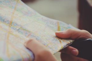 holding map